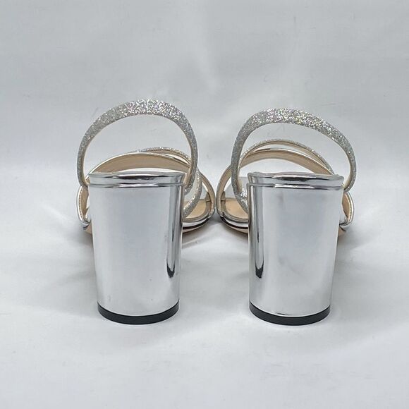 Jimmy Choo Plum Metallic Leather & Glitter Slingback Sandals size 36.5 - Picture 8 of 12